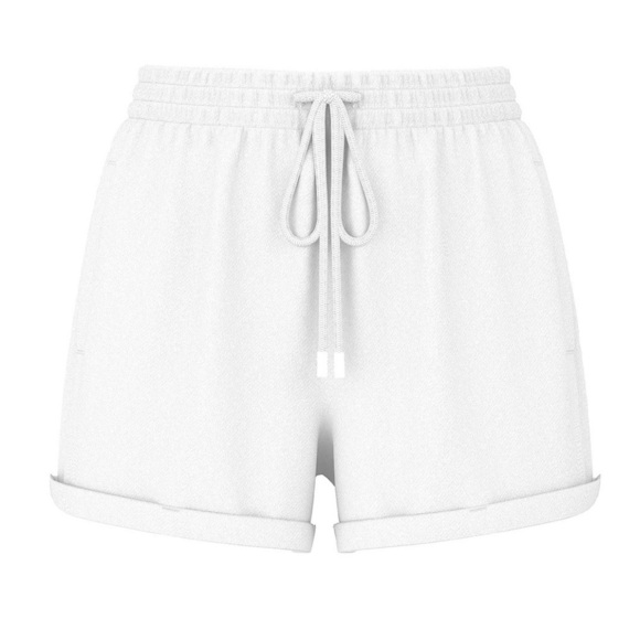 PINK Victoria's Secret Pants - PINK Relaxed-Fit White Fleece Shorts Women Size Large